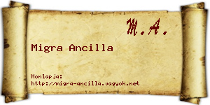 Migra Ancilla névjegykártya